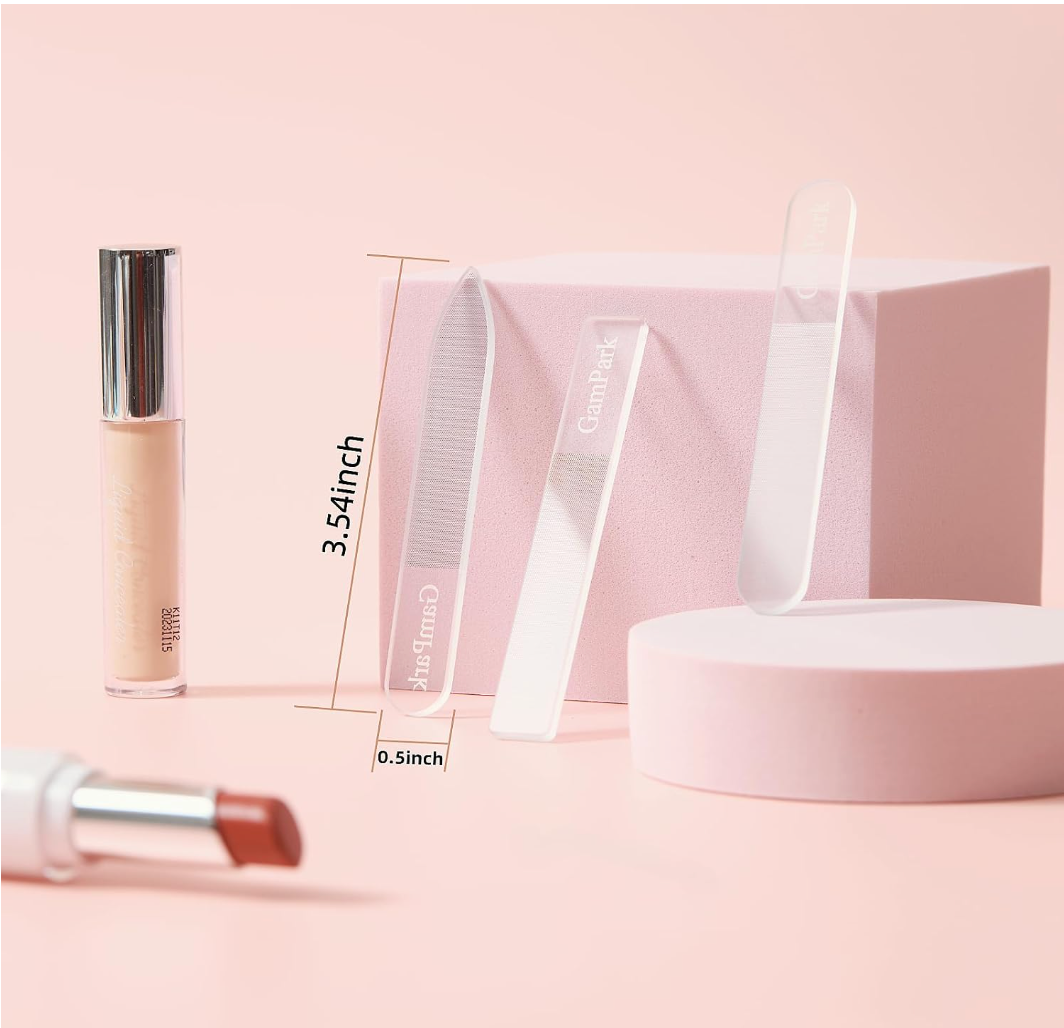 3PCS Glass Nail Files for Natural Nails